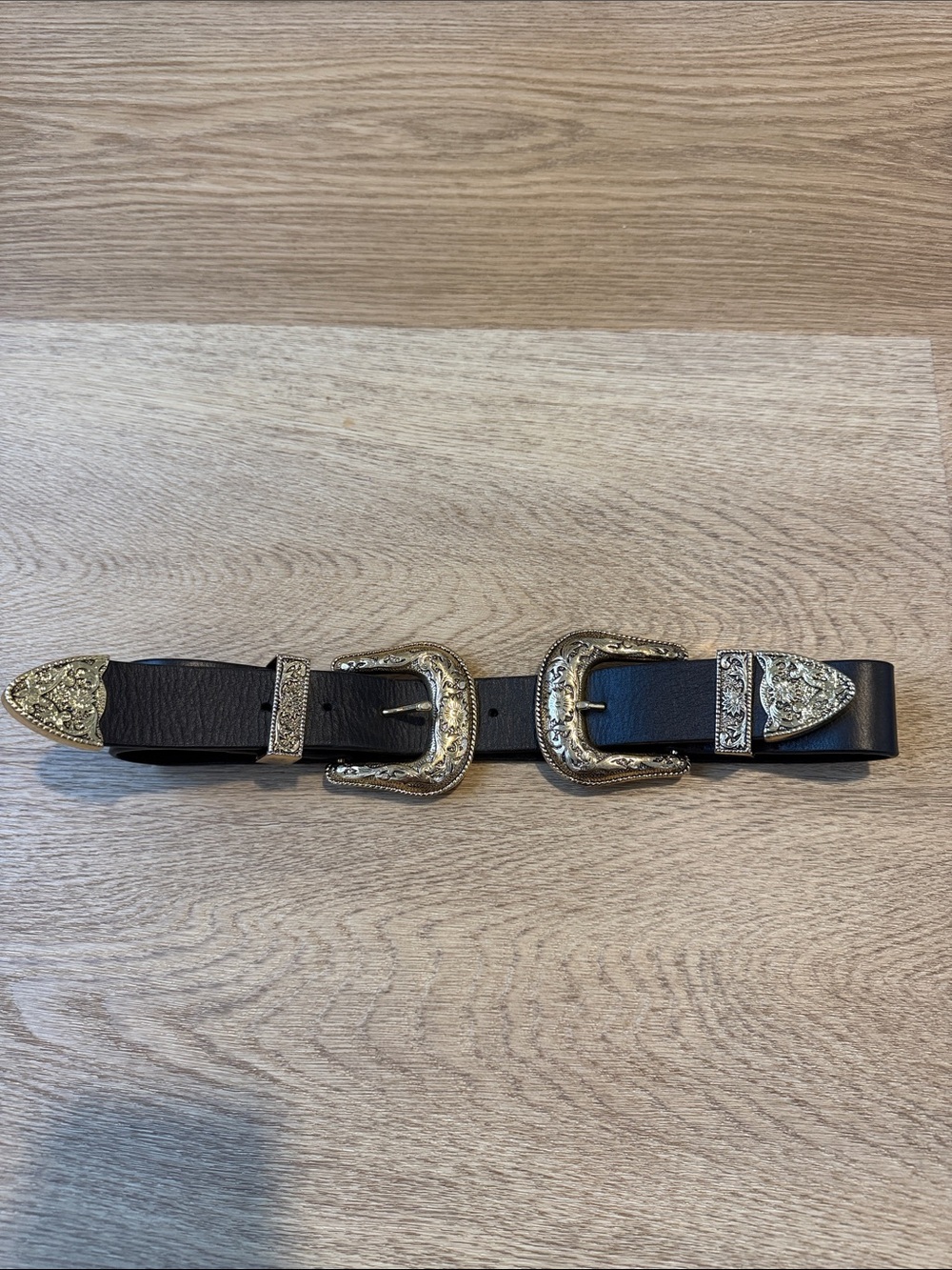 B low the belt double buckle belt